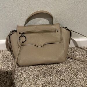 Rebecca Minkoff Gabby Leather Satchel Crossbody – Taupe